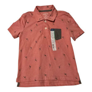 NWT Arizona Jean Co Kid Short Sleeve Polo Coral Flamingo XS